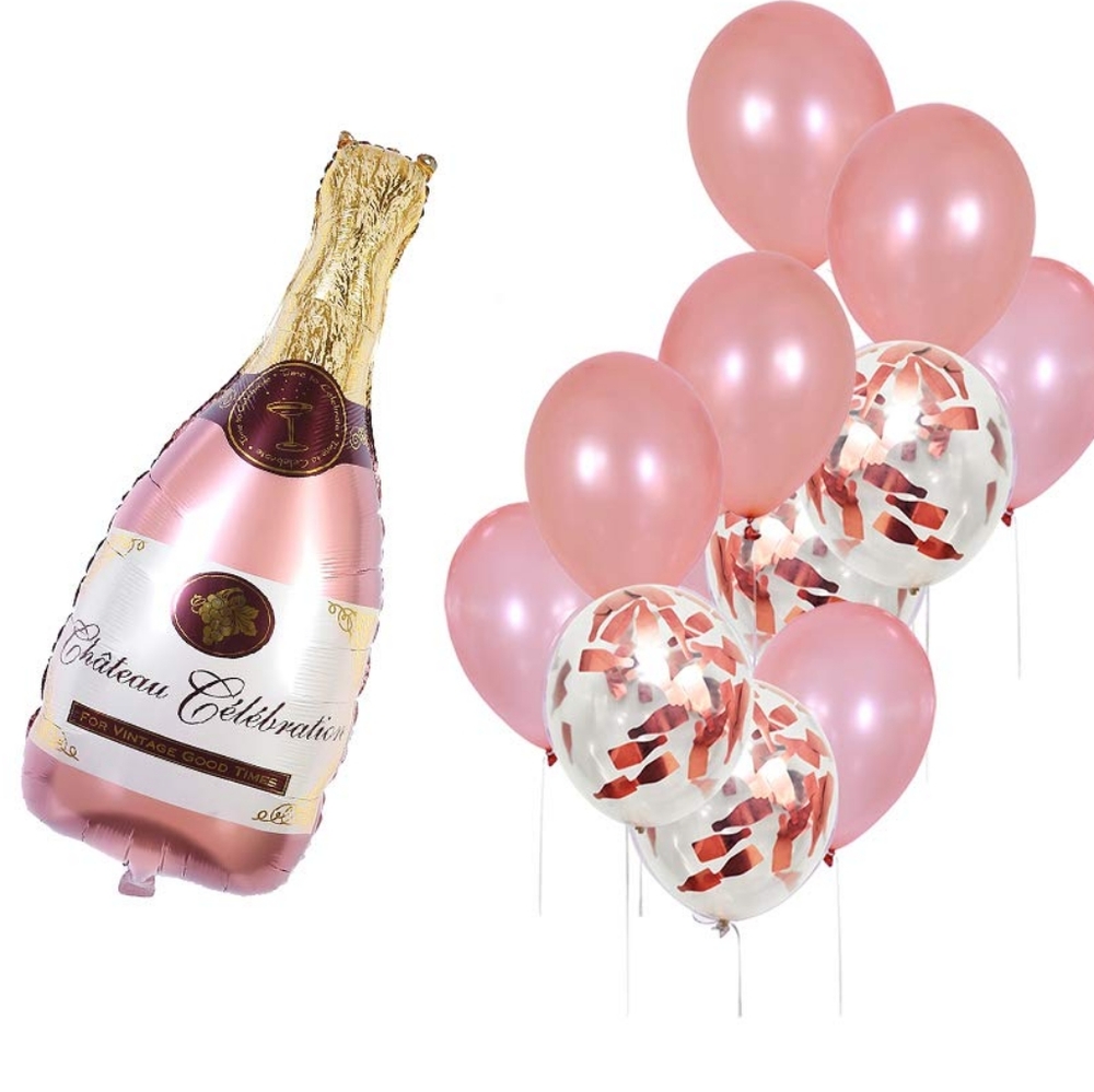 Rose Gold pink champagne balloons set